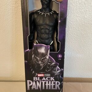 Marvel Black Panther Figure with Silver Necklace Accents and Purple Box Art